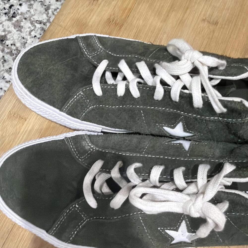 Converse Suede One Star Ox Low Mens size 13 Green White Sneaker Shoe Classic * - Picture 5 of 14